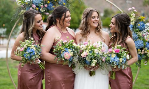 Birde & Bridesmaids portrait near Scottsdale